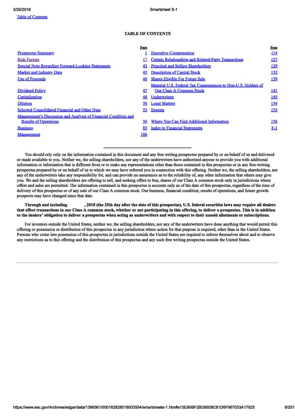 Smartsheet S-1 | Interactive Prospectus - Page 6